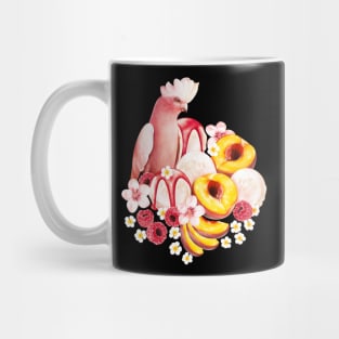 Pretty Peach Melba and a Pink Galah Parrot Mug